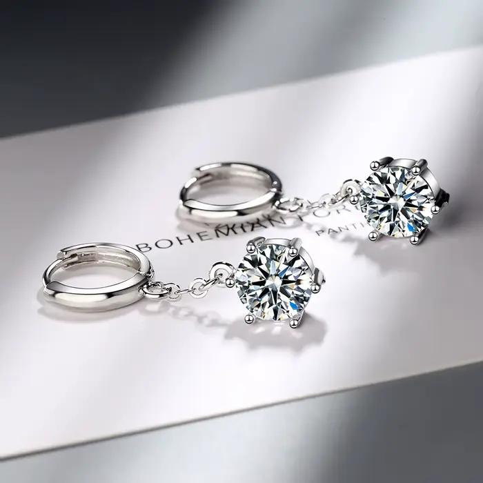 Boucles d'oreilles en argent Sterling 925 pour filles, incrustées de cristaux de Zircon, bijoux Glamour, cadeaux, nouvelle collection