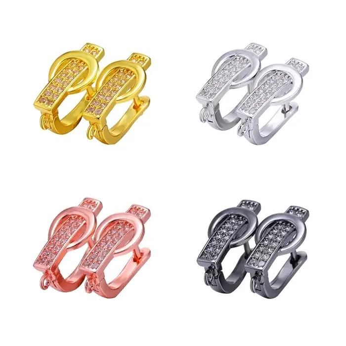 Boucles d'Oreilles Créatives Main Crafted en Cuivre et Zircon avec Cristaux Cubiques de Qualité AAA pour Femmes Occasions Spéciales Personnalisables