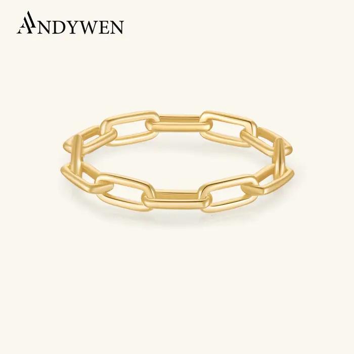 ANDYWEN – bague en chaîne en argent Sterling 925 pour femmes