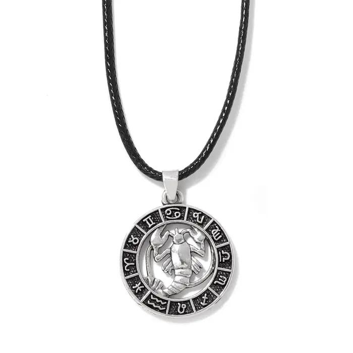 Collier pendentif signe du zodiaque pour hommes et femmes