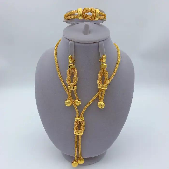 Ensembles de bijoux de mariée indiens de luxe pour femmes, ensemble collier et boucles d'oreilles ét