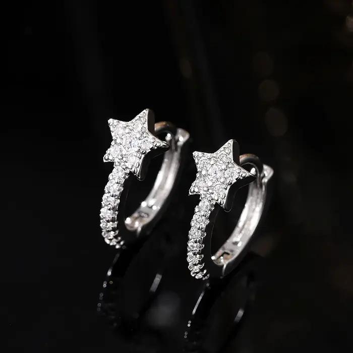 Huitan – boucles d'oreilles étoile à la mode avec CZ éblouissant
