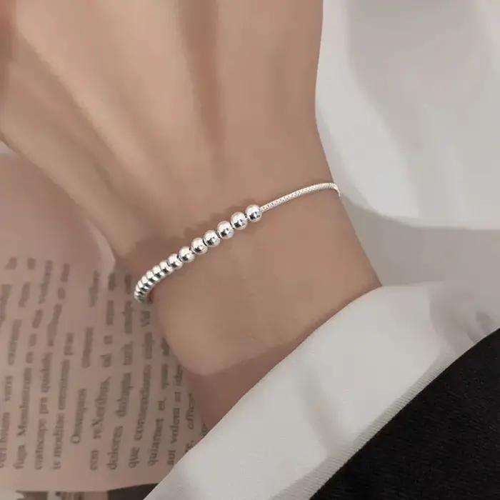 Bracelets en argent sterling 925 massif à 100% pour femmes et hommes