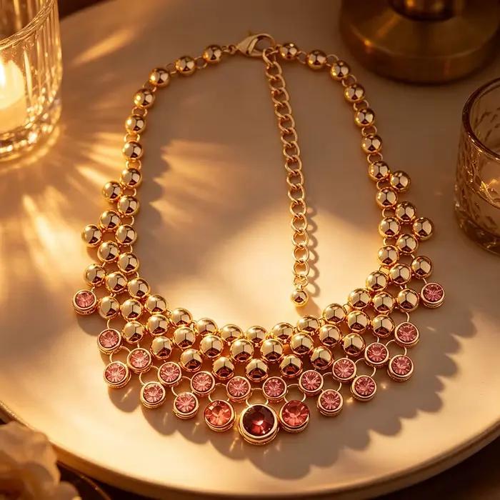 Collier de mariée multicouche réglable