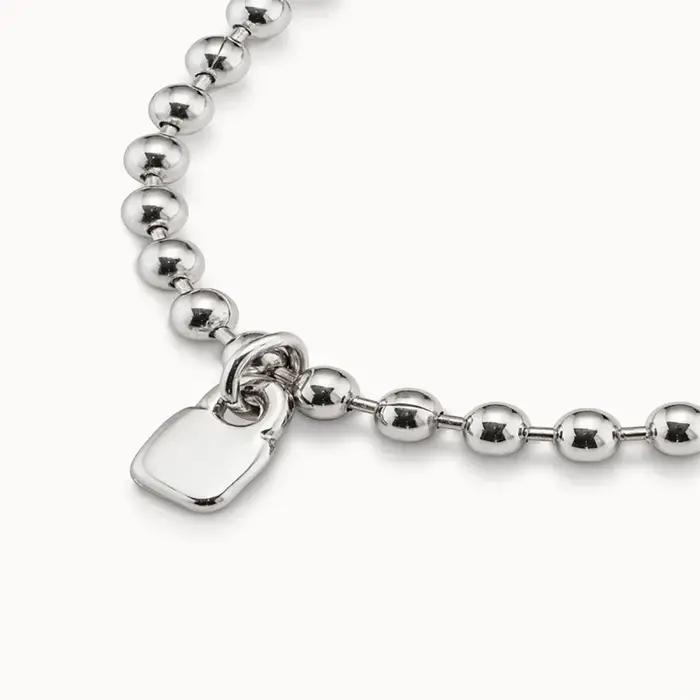 Bracelet à perles rondes argentées polyvalent pour les vacances européennes et américaines 2025