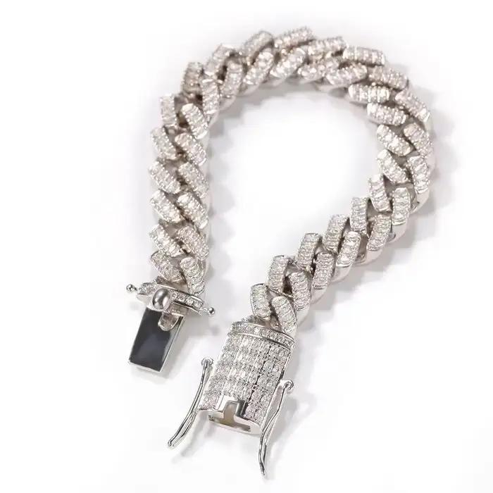 Bracelet nouveau bracelet cubain rétro en cuivre et zircon incrusté