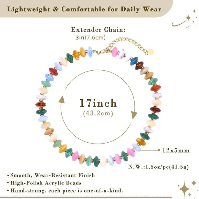 Collier coloré à perles pour femme