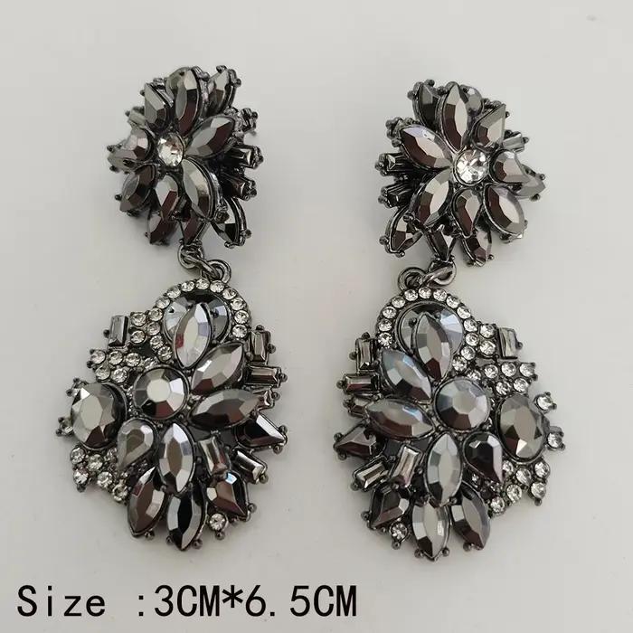 2026 nouveau indien Vintage pistolet gris cristal strass grand collier