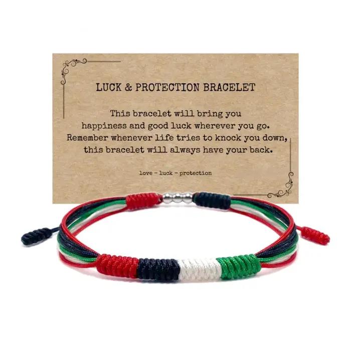 Bracelet en perles d'argent fait main avec boucle réglable design drapeau de la fête de l'indépendance tissage fil bleu blanc rouge unisexe occassions spéciales patriotisme