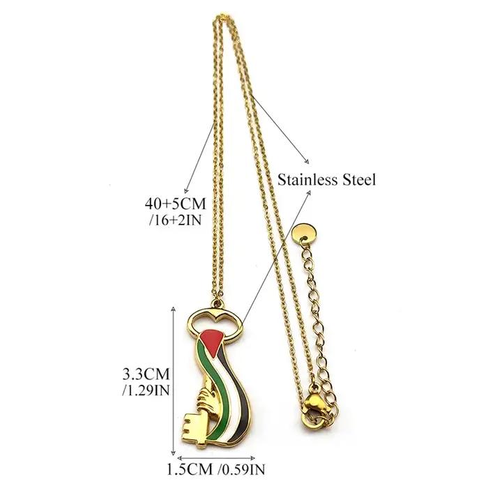 Collier en acier inoxydable et or émaillé pour hommes et femmes