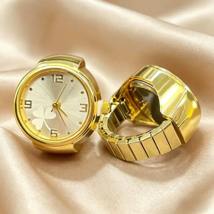 Montre Bague Trèfle Colorée Simple Multicolore Unisexe Bijou Tendance Cadeau pour Couple