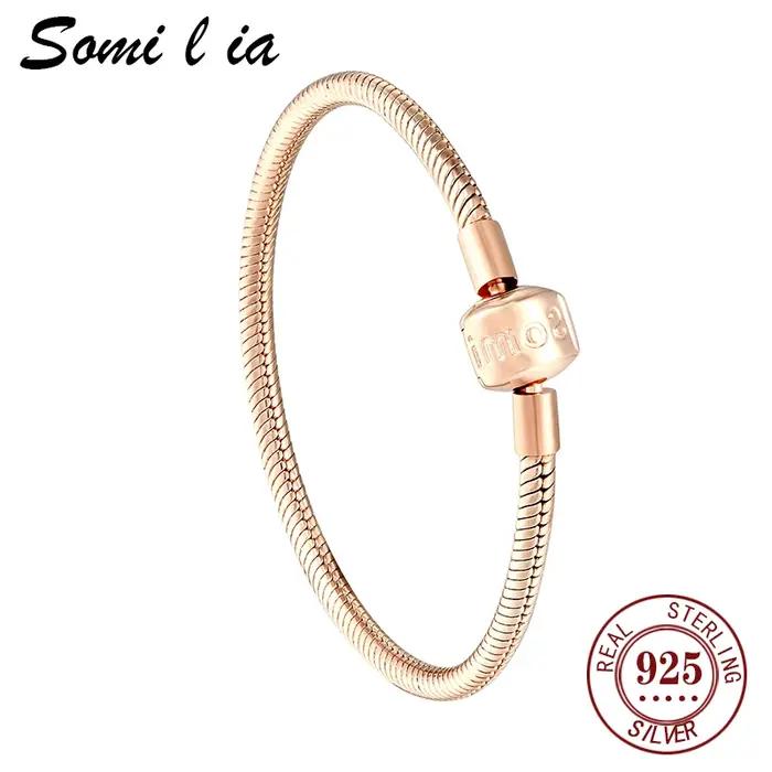 SOMILIA-925 – bracelet en argent sterling 925 pour femmes, en forme de serpent, original, à faire soi-même, bijoux exquis, série de cadeaux pour la saint-valentin