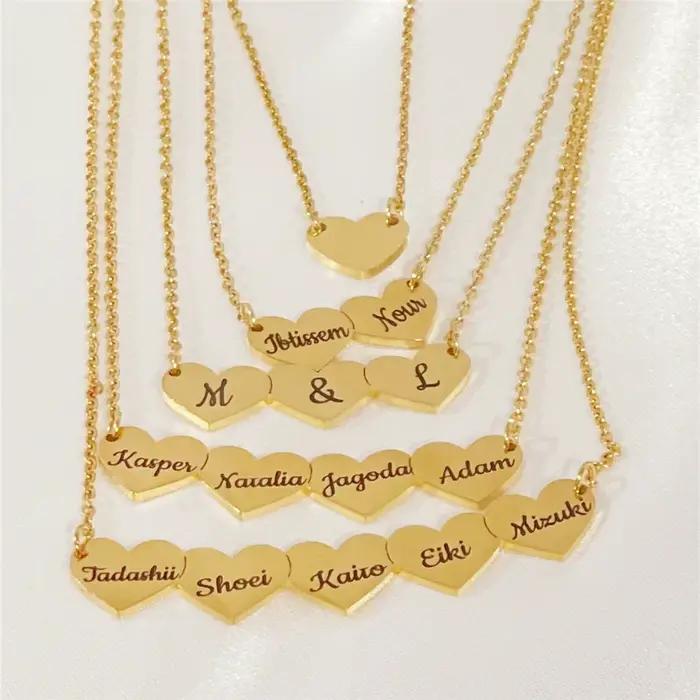 Collier personnalisé en acier inoxydable avec pendentif coeur et lettres gravées bijou pour femme occasion spéciale