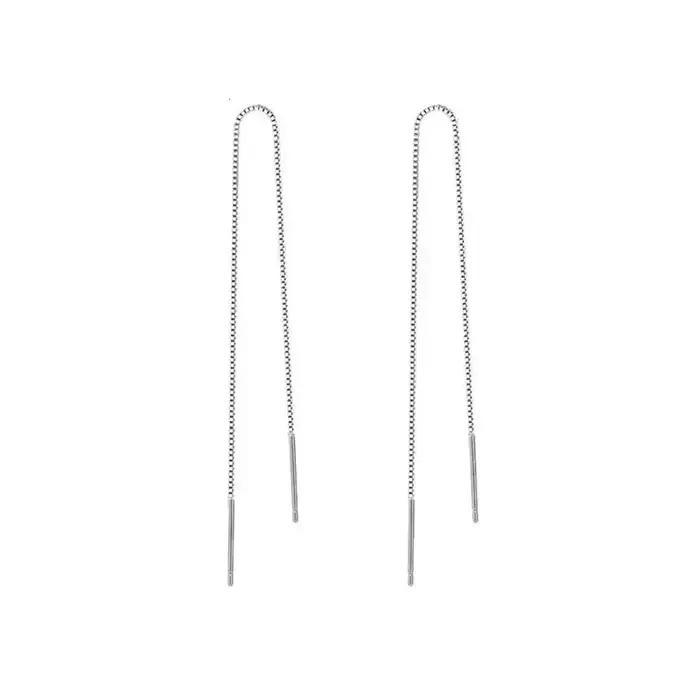 Boucles d'oreilles longues à pampilles en argent Sterling 925