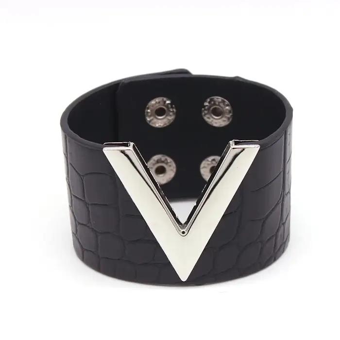Bracelet en cuir craquelé européen pour femmes