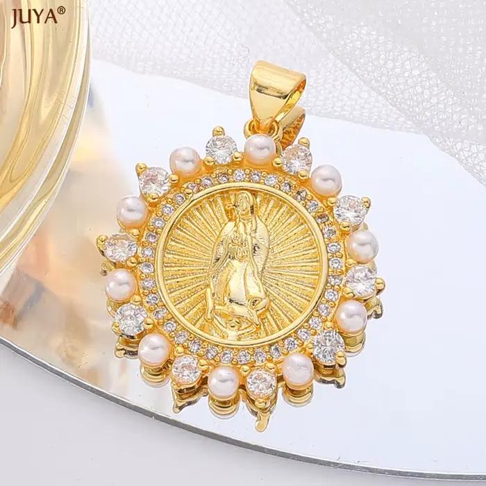 JUYA Pearl Mary Amulet Charms avec cristal pour femme