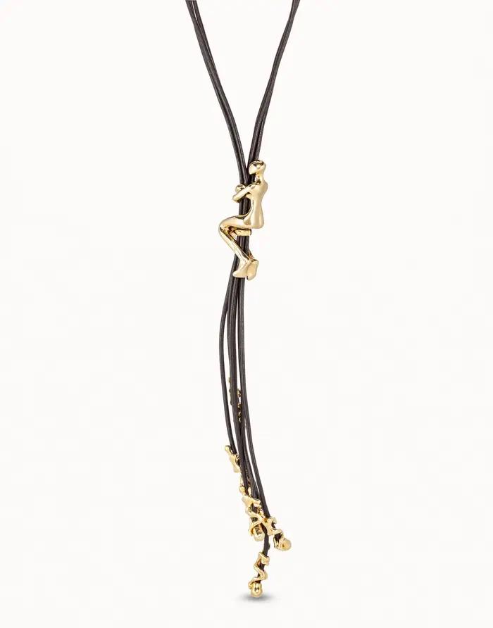 Collier rétro classique en or et argent avec corde en cuir pour homme style vintage et occasions spéciales