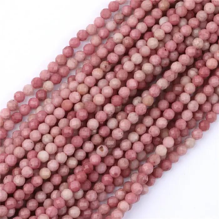 Perles rondes en pierre de Rhodochrosite naturelle de 2