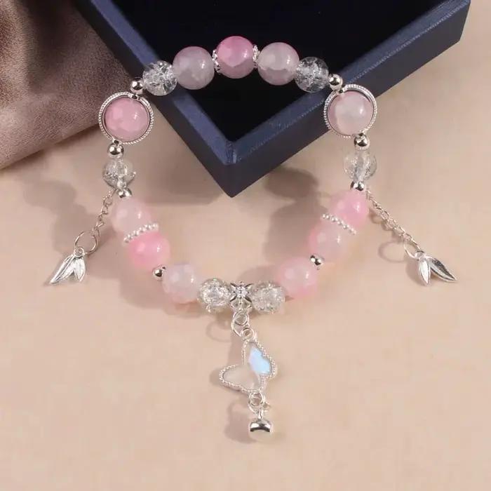 Bracelet en verre arc-en-ciel à sept couleurs pour femme