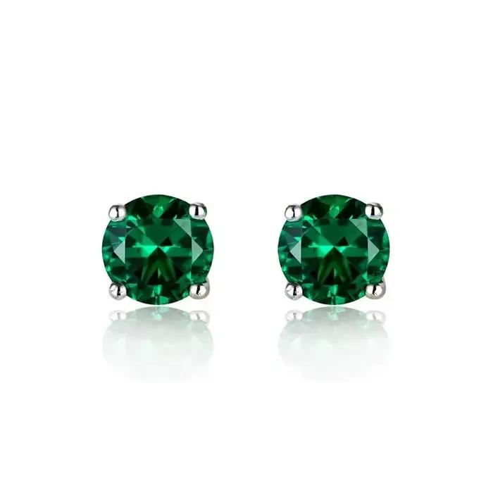 Véritable 925 argent Sterling émeraude bijoux pierre précieuse pour les femmes Aros Mujer Oreja émer