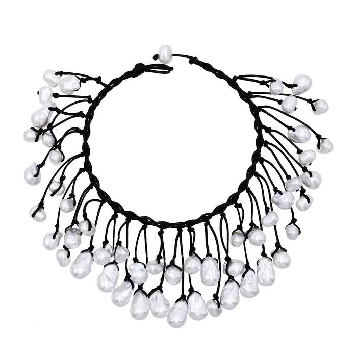 Collier de luxe en Imitation de perles baroques pour femmes