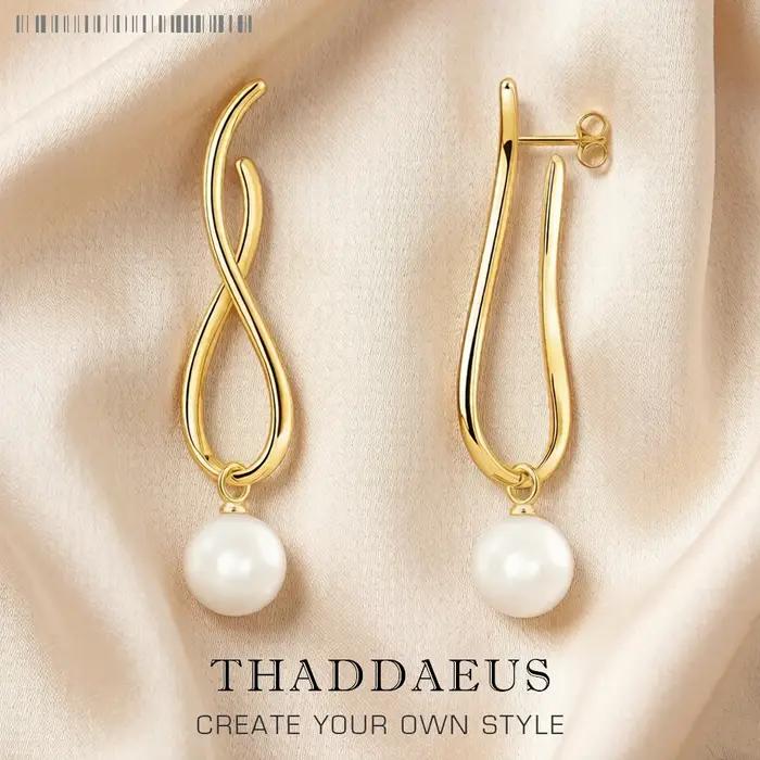 Boucles d'oreilles plaquées or Heritage Pearl pour femme, bijoux fins européens, argent regardé 925,