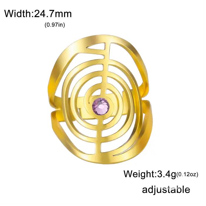 Bague Skyrim ChoKuRei avec zircon en acier inoxydable pour femme