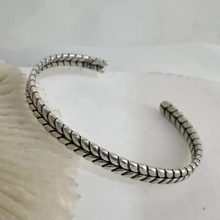 Bracelet en métal 100% argent Sterling 925 massif pour femmes