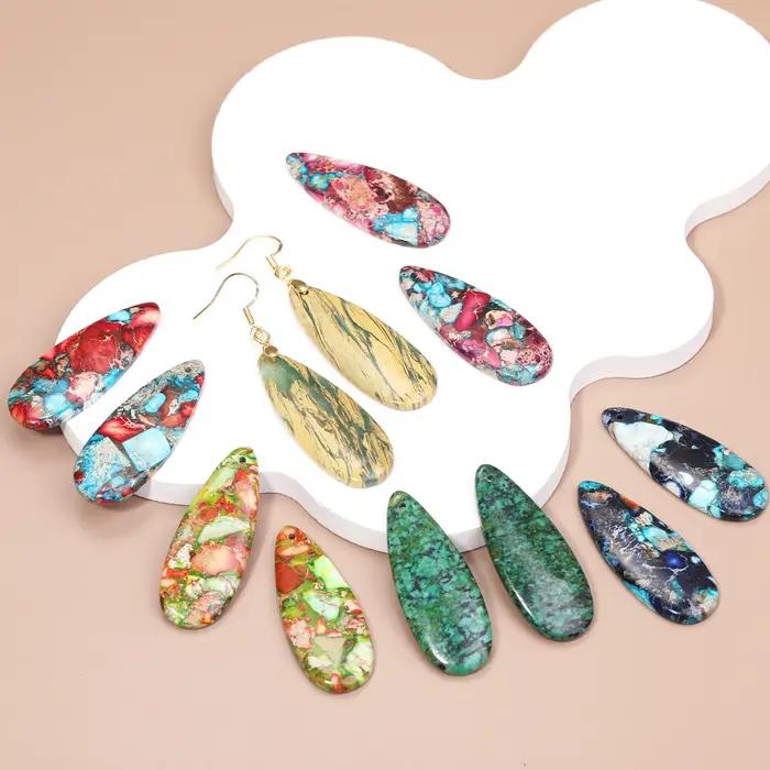 Boucles d'oreilles bohème impérial Turquoise en forme de larme
