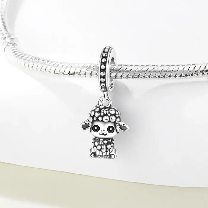 CYCUFF nouveau S925 argent Sterling mignon agneau pendentif femmes Bracelet collier bricolage fête d'anniversaire bijoux accessoire cadeau pour femme