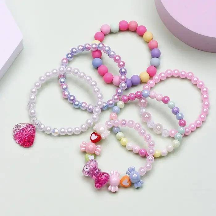 Bracelets de fête en acrylique multicolores à motifs cœur pour filles, trackers d'humeur et cadeaux d'anniversaire
