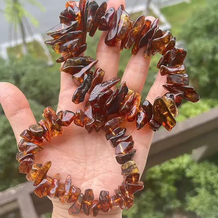 Bracelet en ambre irrégulier unisexe