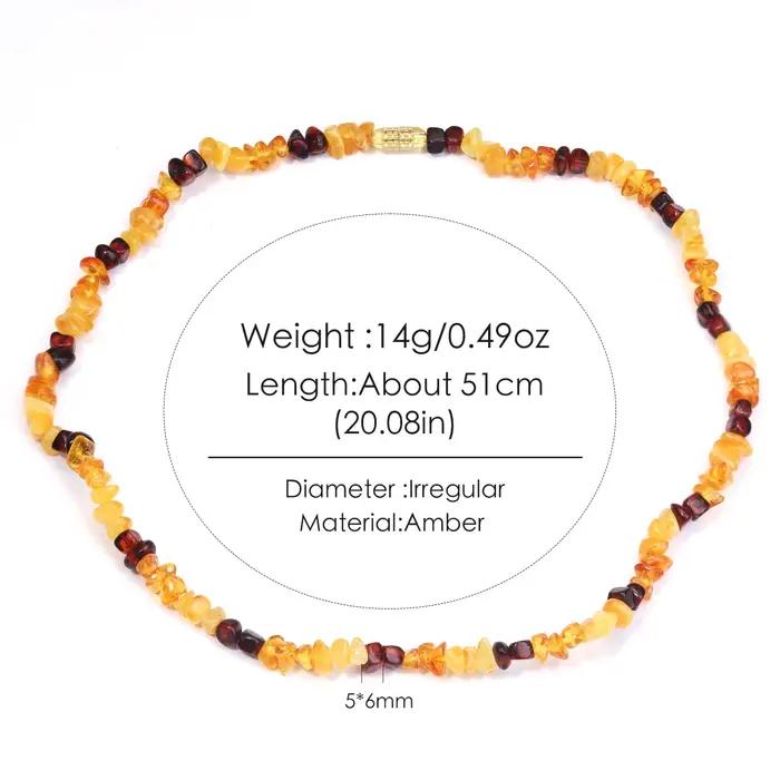 Collier en ambre naturel avec chaîne de pull en pierre naturelle pour hommes et femmes cadeaux d'anniversaire occasions spéciales perles hypoallergéniques DIY