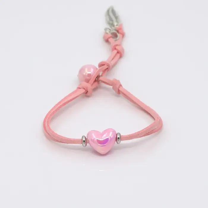Bracelet à breloques en forme de cœur pour femmes