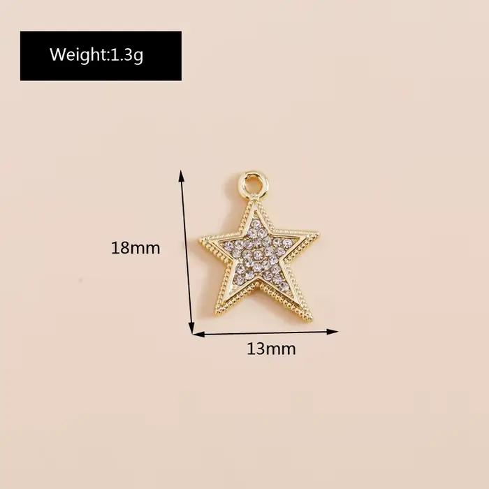 Leslie 5 pièces exquis or argent couleur cristal croissant de lune étoiles breloques pour boucles d'oreilles Bracelet collier bijoux à bricoler soi-même pendentifs