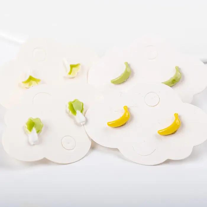 Boucles d'oreilles à tige en céramique pour femmes et filles