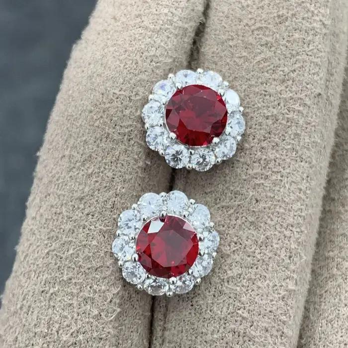 Boucles d'oreilles rondes en argent regardé 925