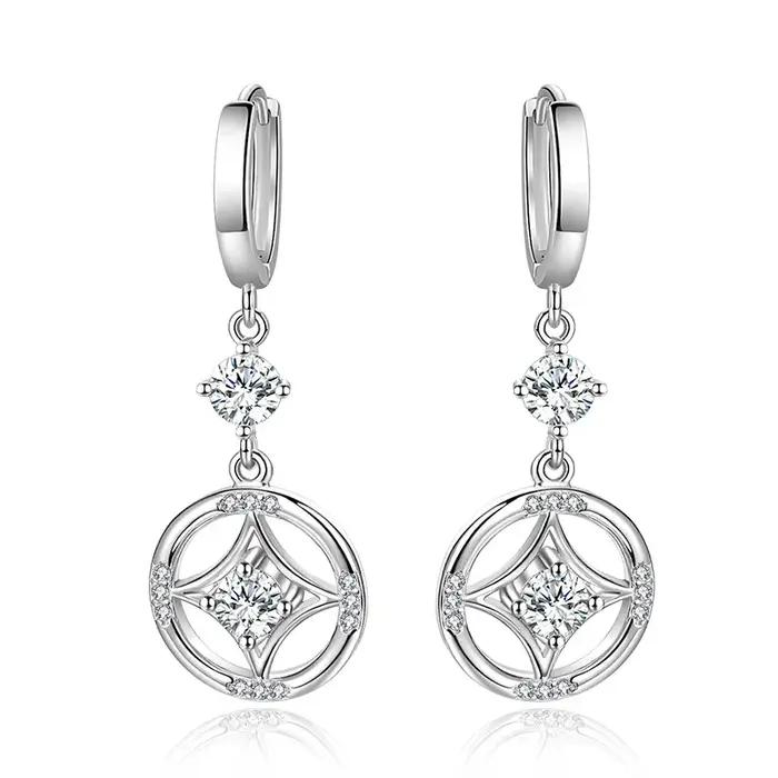 Boucles d'oreilles pour femmes en argent sterling 925 plaqué or 18 carats