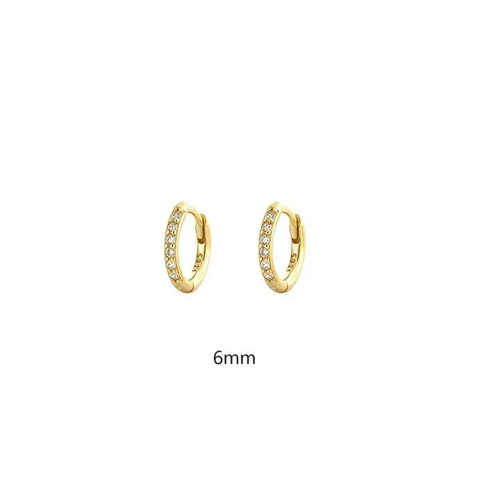 Boucles d'oreilles tendance en argent sterling 925, géométriques, multi-tailles, avec zircon, style