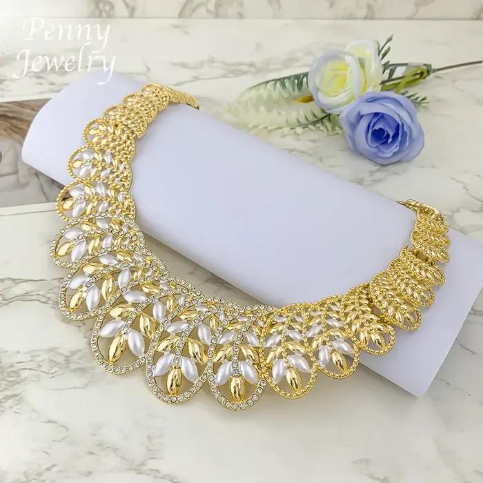 Collier exagéré deux tons strass pour femmes