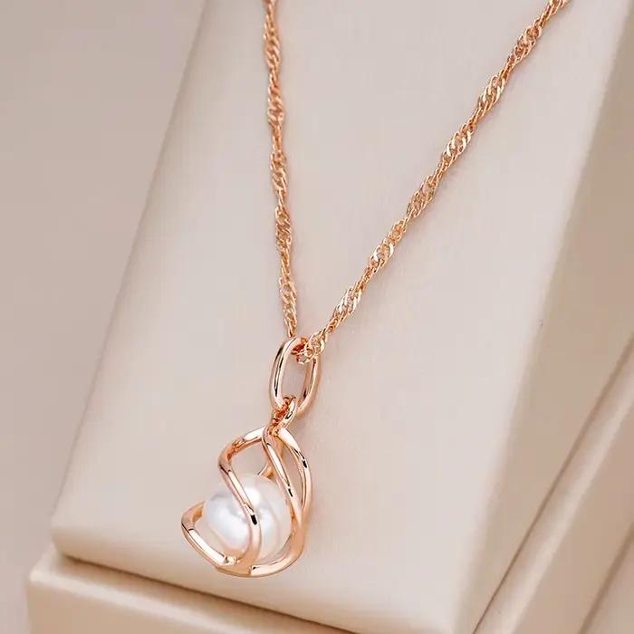 Kinel – collier de luxe avec pendentif en or Rose pour femmes