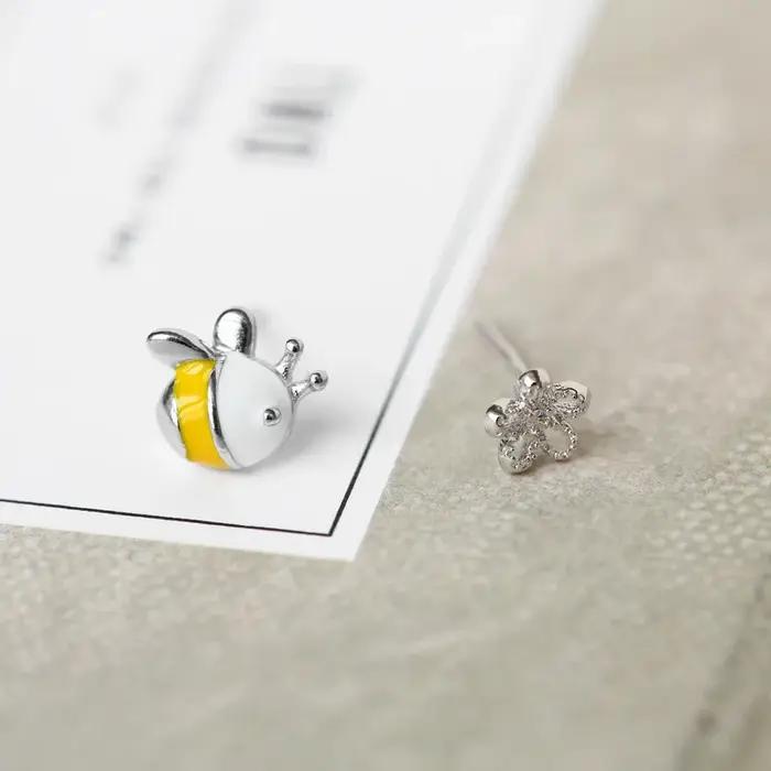 REETI – boucles d'oreilles abeille en argent sterling 925 pour femmes