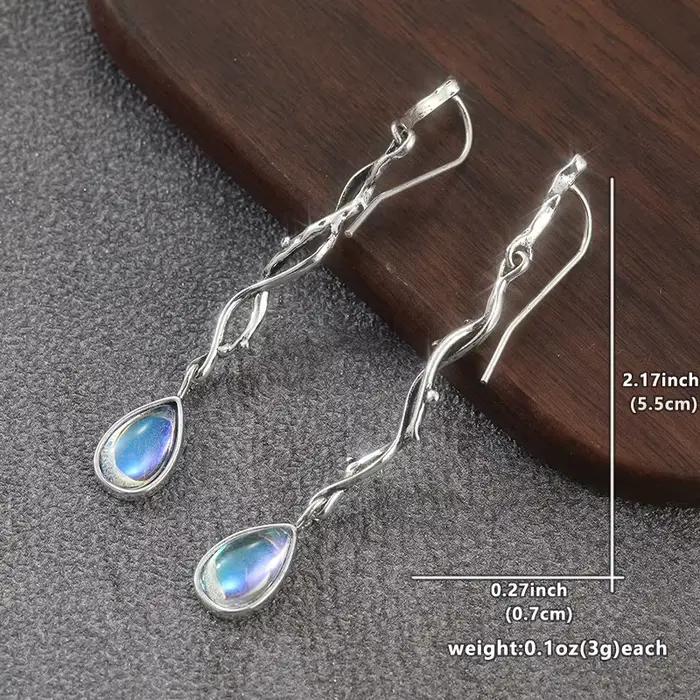 Boucles d'oreilles Vintage couleur argentée en forme de feuille de lierre pour femmes