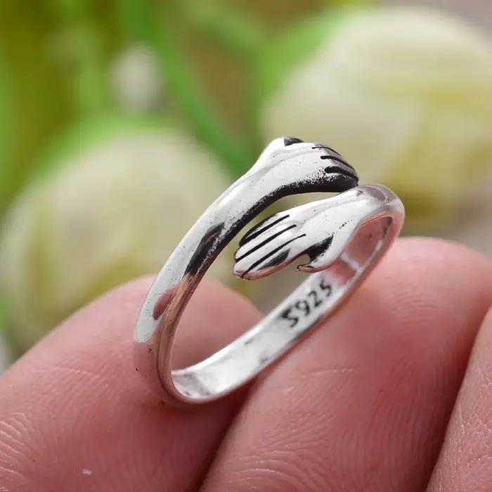 HDPDesign-Bague en argent thaïlandais pour femme, bijoux élégants, cadeau du jour de Léon, ne se déc