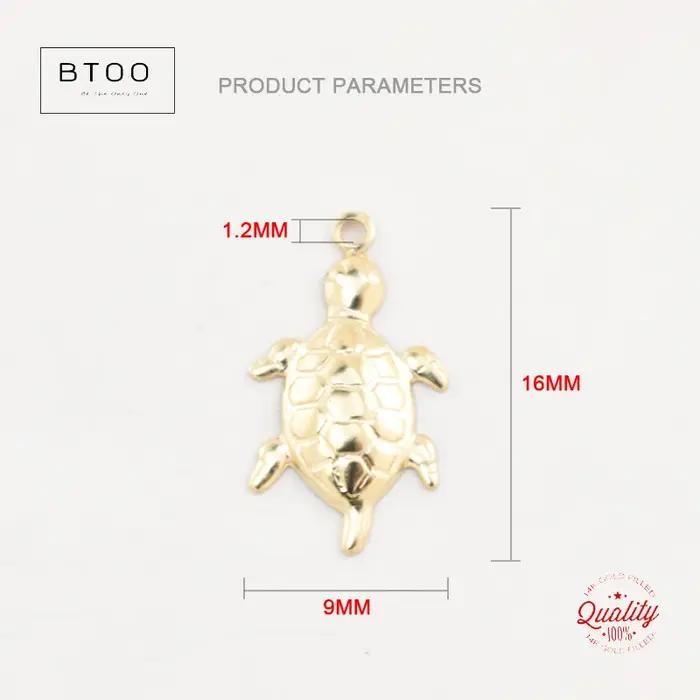 Pendentif tortue rempli d'or 14 carats