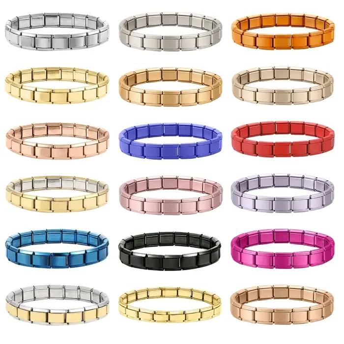 Bracelet à Breloques Modulaires Classique en Acier Inoxydable Multicolore pour Femmes Occasions Spéciales Créativité Personnalisée
