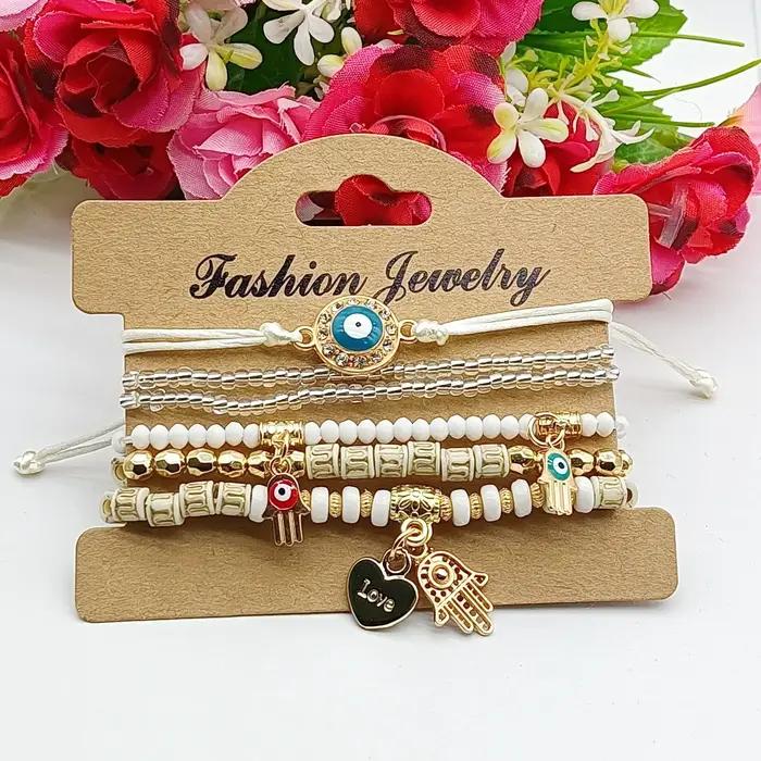 Ensemble de bracelets main de Fatima pour femme
