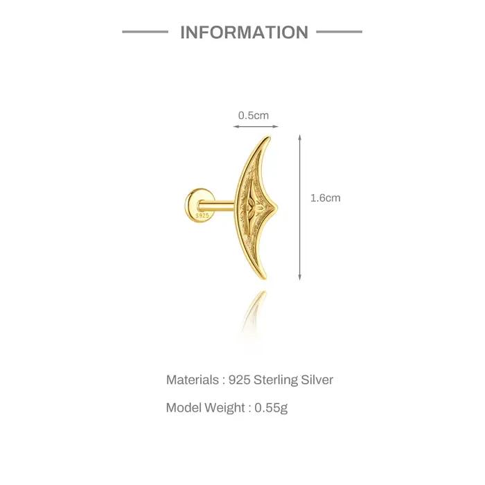 AIDE 925 argent Sterling 1 pièce brillant géométrique voilier caché Helix Piercing boucle d'oreille pour les femmes Punk bijoux personnalités mode