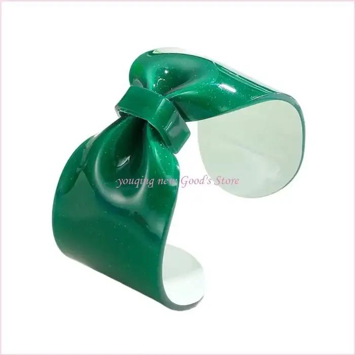 57QA – bracelet élégant surdimensionné en résine avec nœud papillon, bijoux décontractés formels acc