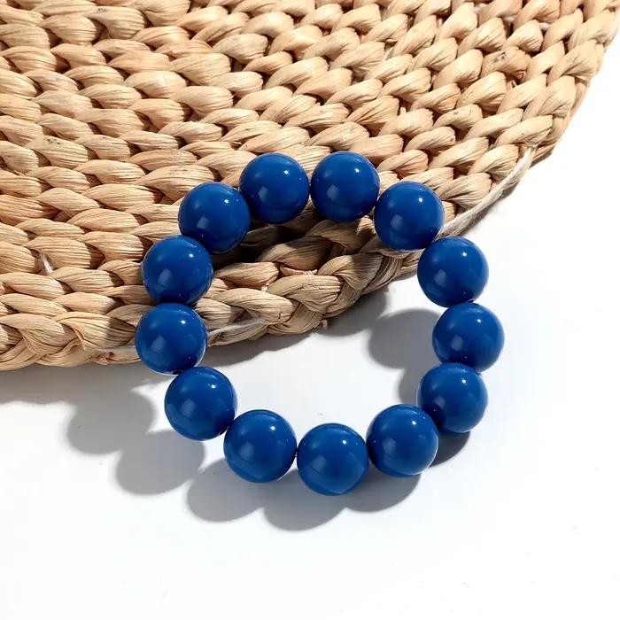 Grandes bracelets ronds en perles acryliques colorées pour femmes